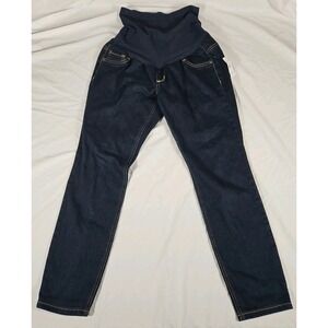 NWT Lot of 2 Indigo Blue Maternity Skinny Pants Secret Fit Belly Petite Medium‎
